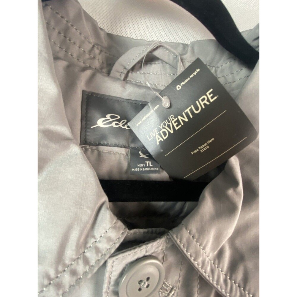 Eddie Bauer Jacket Mens TL‎ Gray Goose Down Winter Trench All Seasons Waterproof - Picture 14 of 14